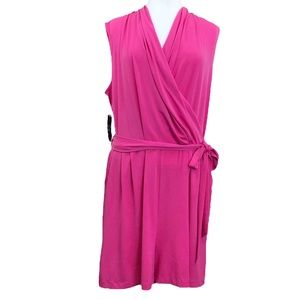 New York & Company Stretch Sleeveless Pink Romper
